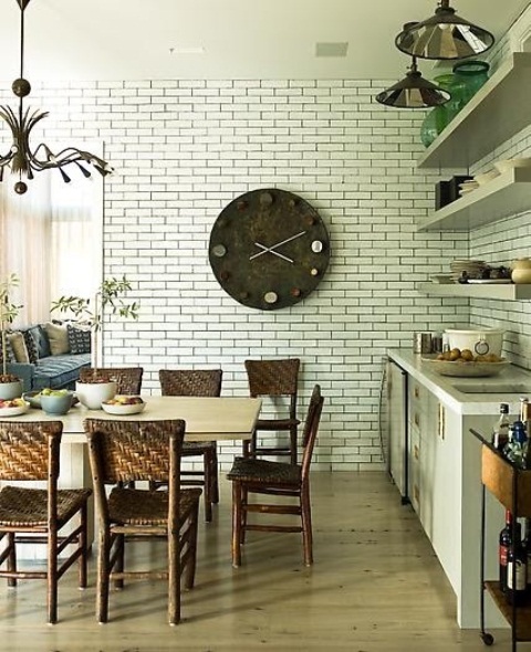 74 стильные кухни с кирпичными стенами