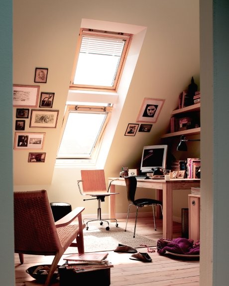 41 идея для домашнего офиса на чердаке