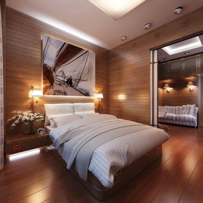 Дизайн для узкой спальни