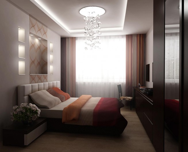 Дизайн для узкой спальни